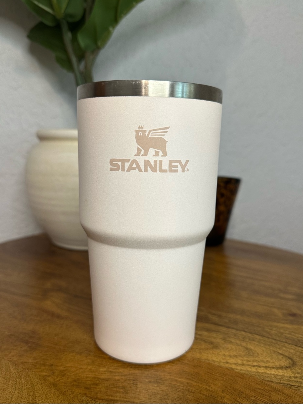 Stanley Pink Travel Tumbler with Stainless Rim